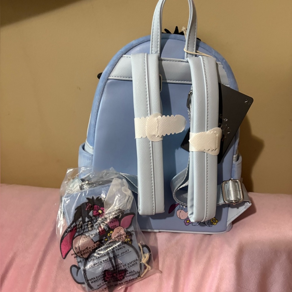 Loungefly Winnie the Pooh Eeyore & Piglet Mini Backpack and wallet new with tags - Picture 5 of 5